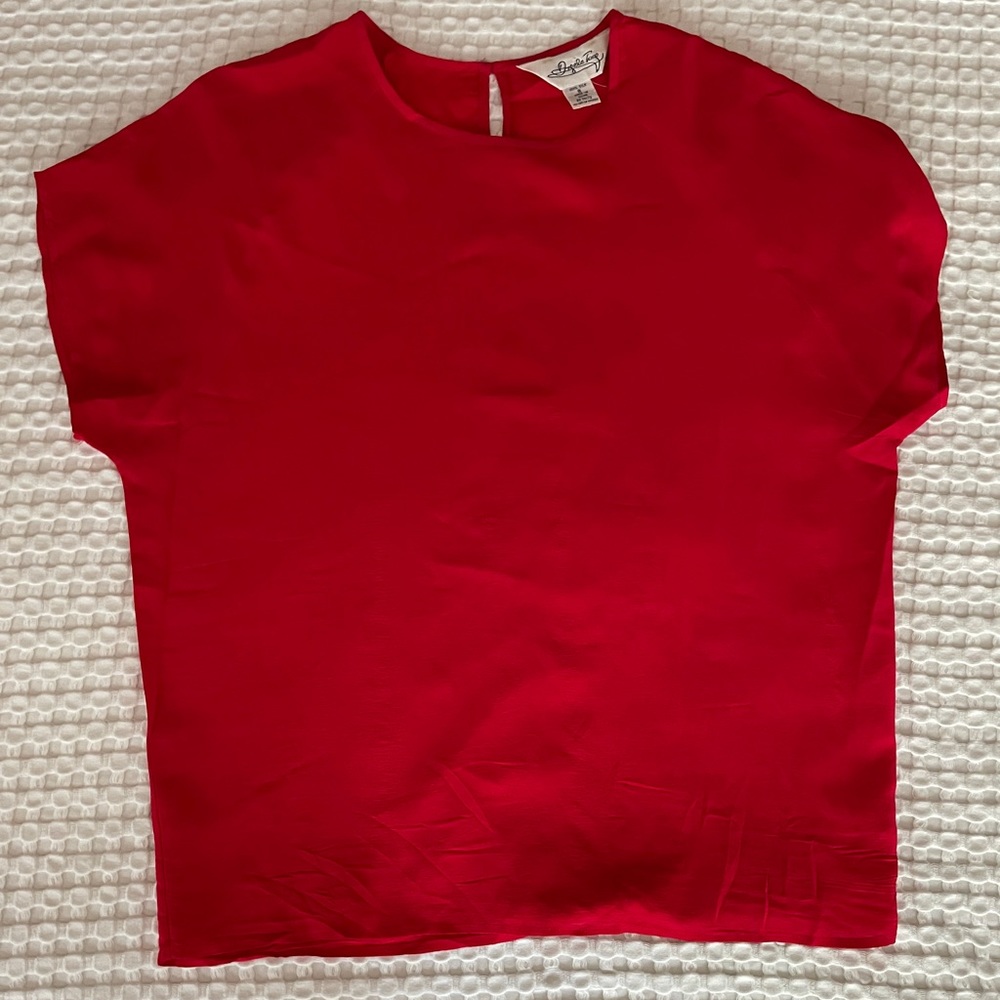 Red silk top